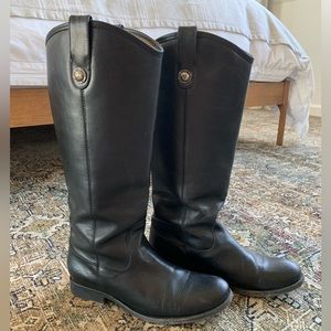 Frye Melissa Button Black Boots